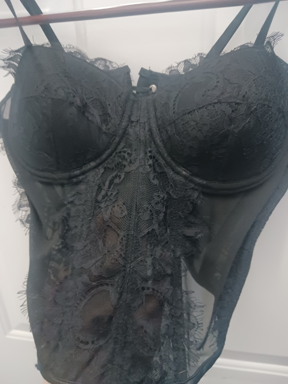 Black Lace Bustier Corset Top - Women Intimates